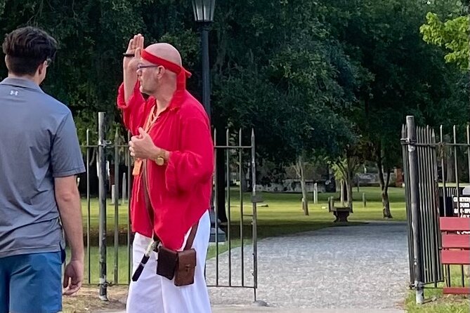 Captain Stoner's Haunted Dive Bar Crawl in Historic Savannah - Tomochichi Memorial Stone: the hanging square story and a former death-row drug store