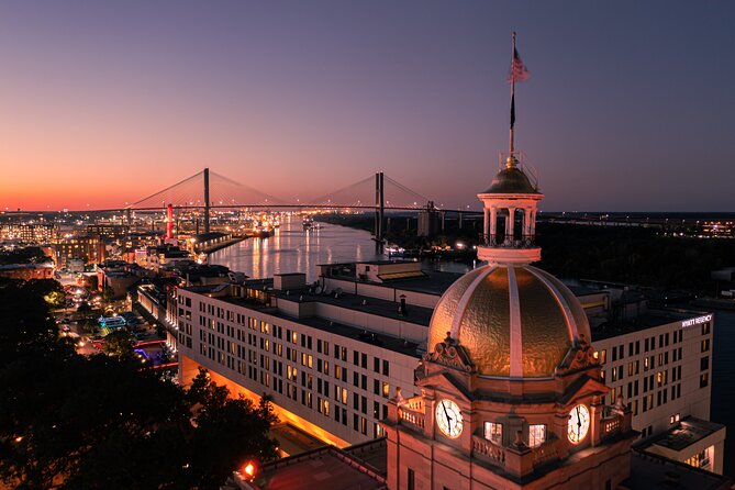 Sunset Dolphin Eco Tour - The Route: Waving Girl Statue to the Talmadge Memorial Bridge
